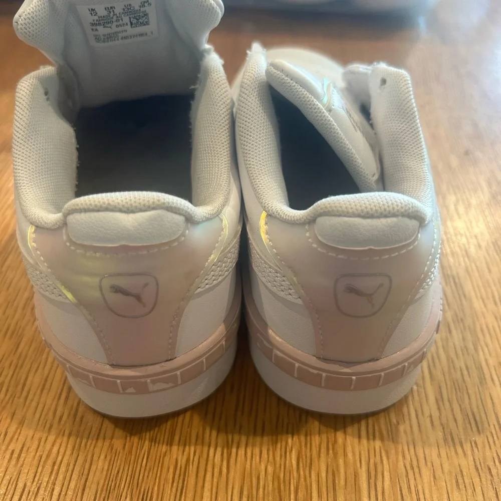 Puma Kids White and Light Pink Sneakers - Picture 3 of 7